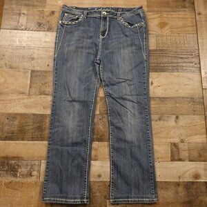 L.A.‎ Idol jeans bootcut women's 19 blue denim bling button